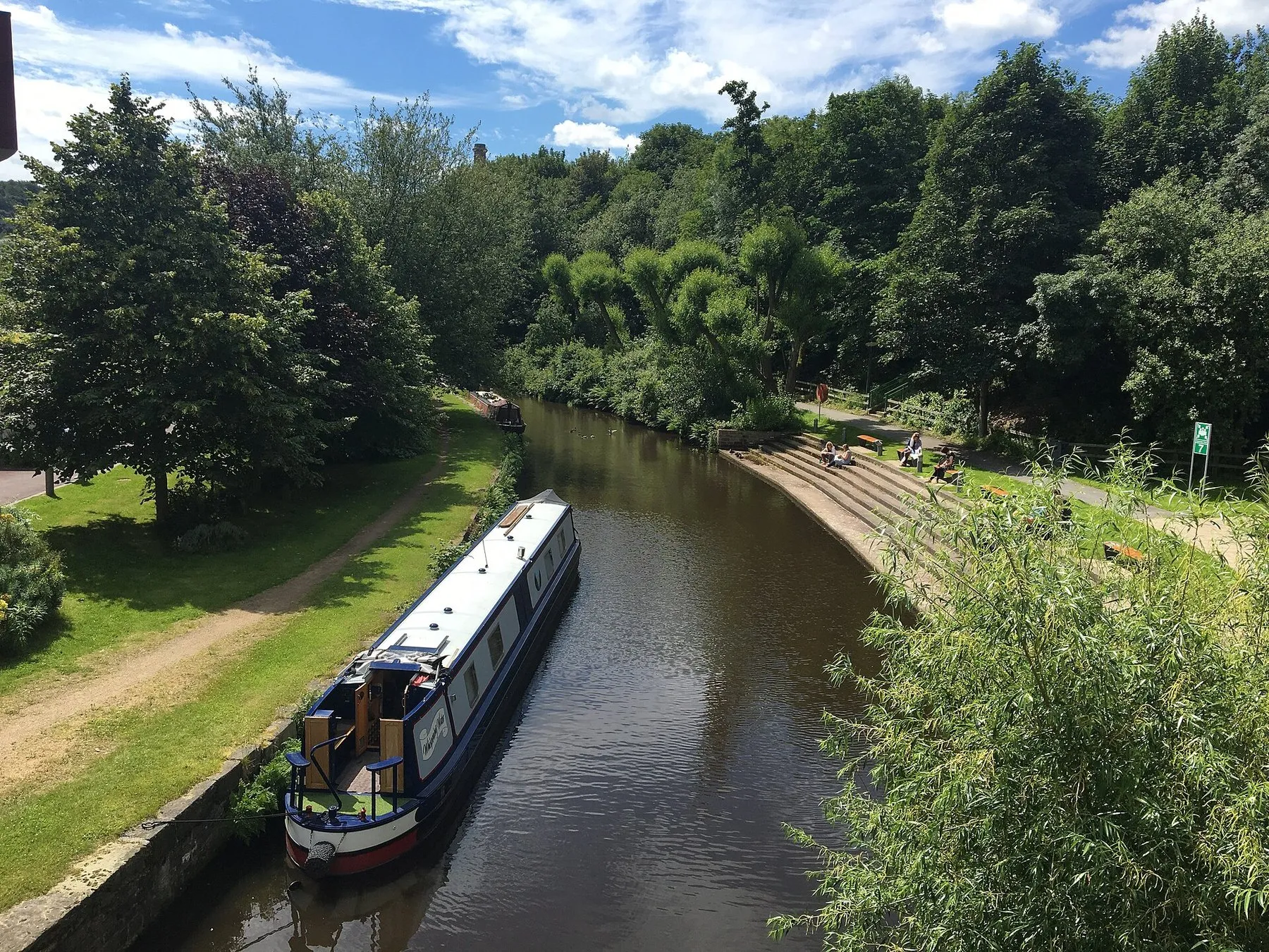 The Huddersfield Narrow Canal running through the University of Huddersfield's Queensgate campus