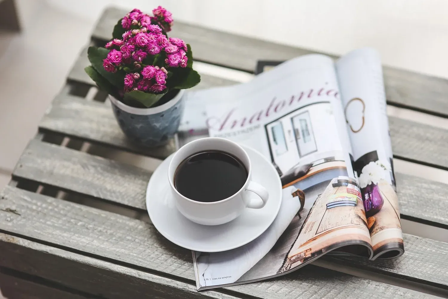 A morning coffee at home